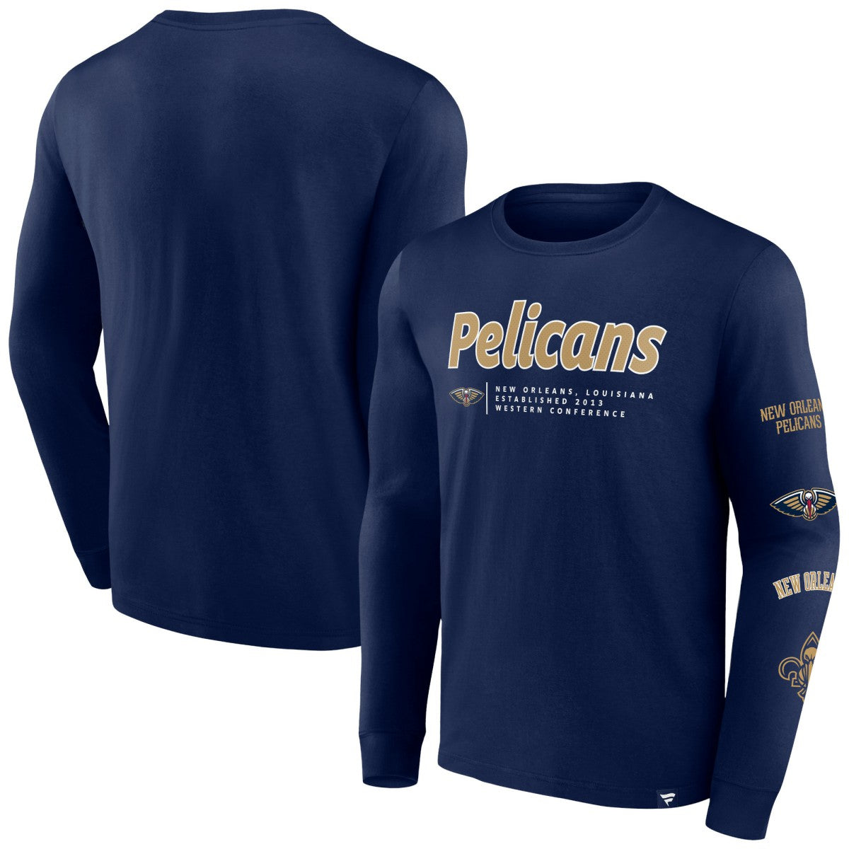 Fanatics New Orleans Pelicans Baseline Long Sleeve T-Shirt Navy