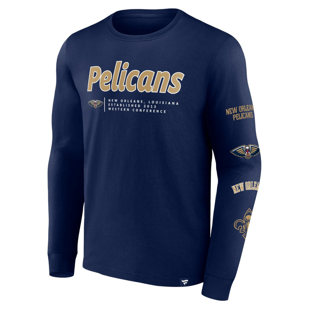 Fanatics New Orleans Pelicans Baseline Long Sleeve T-Shirt Navy