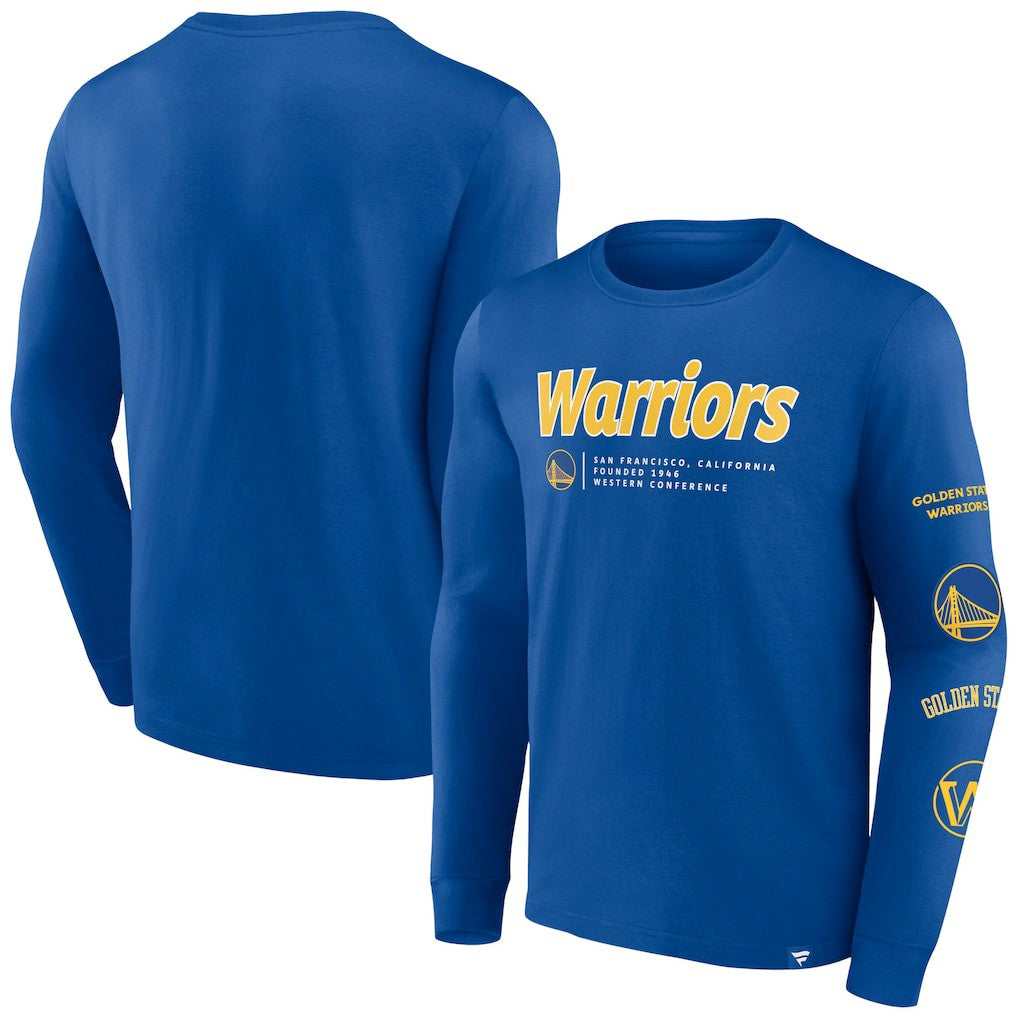 Fanatics Golden State Warriors Baseline Long Sleeve T-Shirt Royal