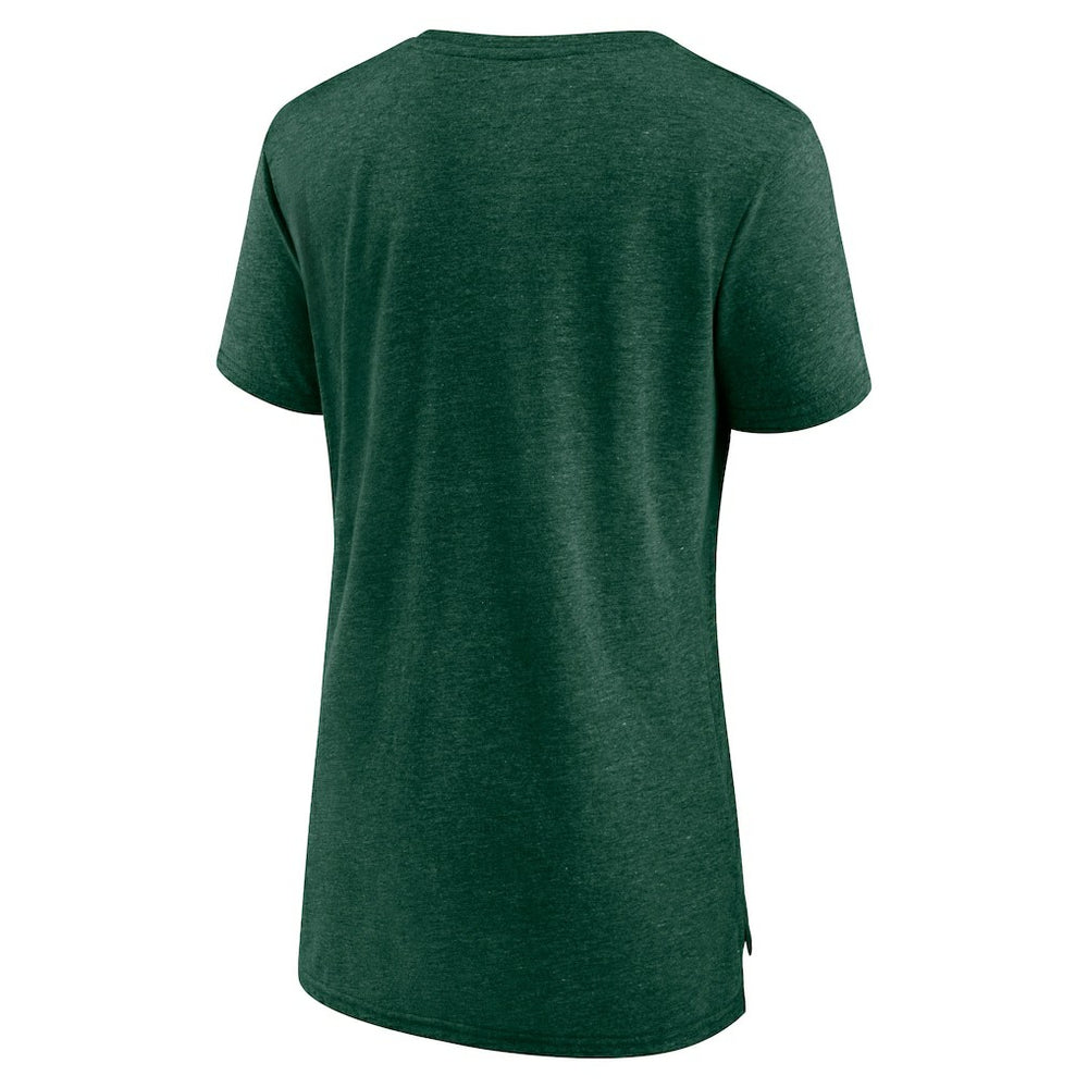 Fanatics Milwaukee Bucks Women's League Leader Tri-Blend T-Shirt Hunter Green