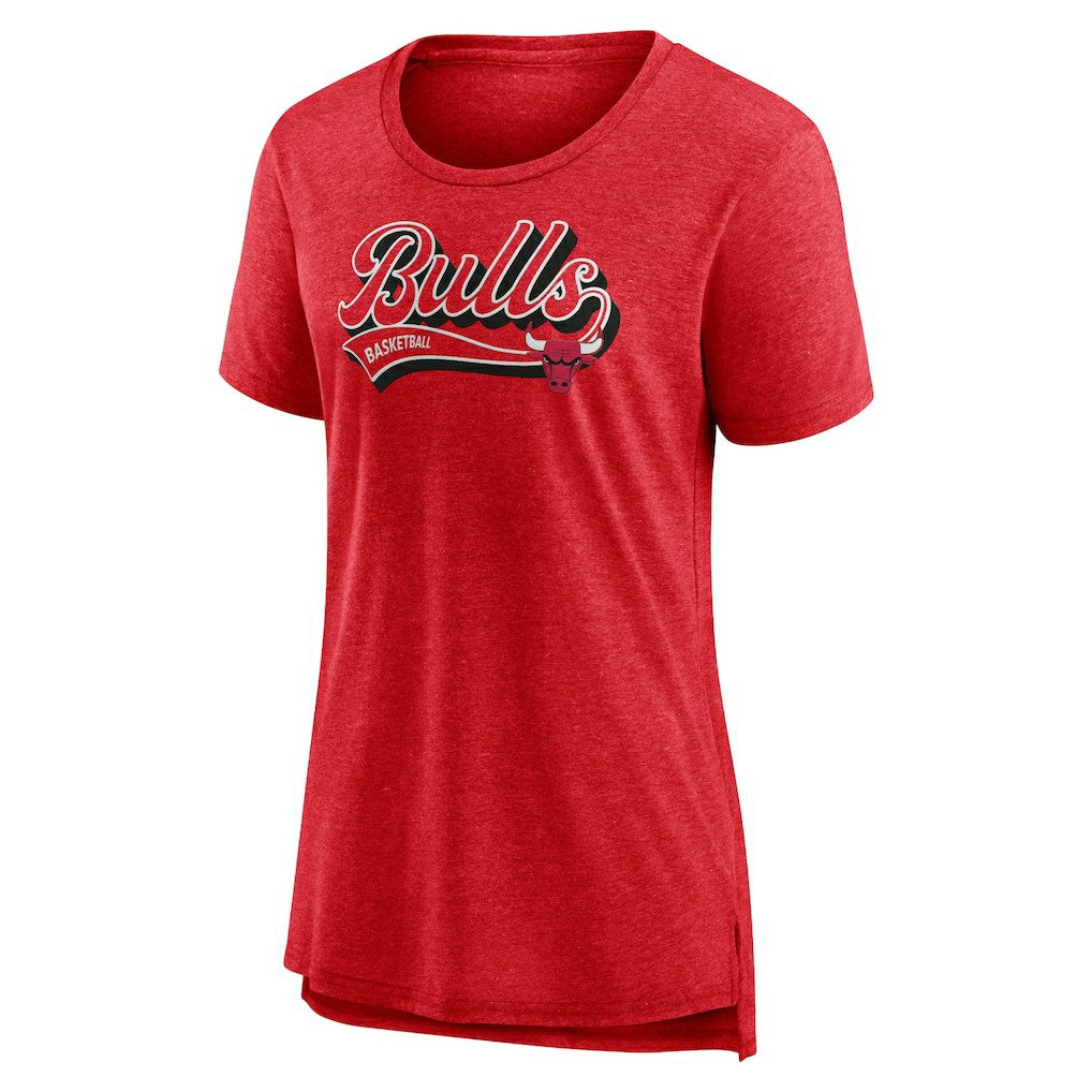 Fanatics Chicago Bulls Women's League Leader Tri-Blend T-Shirt Heather Red