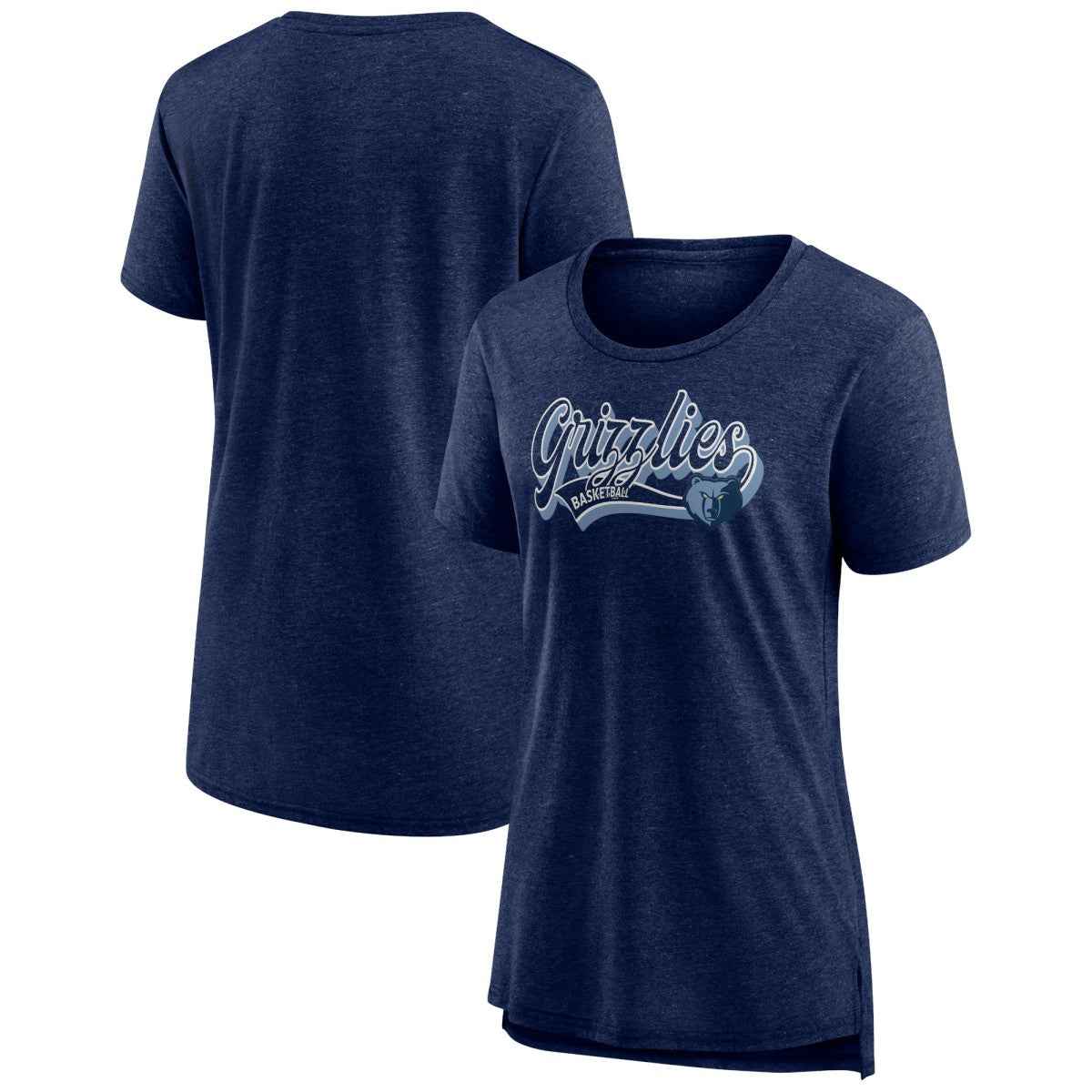 Fanatics Memphis Grizzlies Women's League Leader Tri-Blend T-Shirt Heather Navy