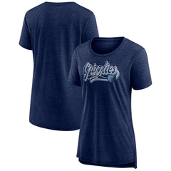 Fanatics Memphis Grizzlies Women's League Leader Tri-Blend T-Shirt Heather Navy