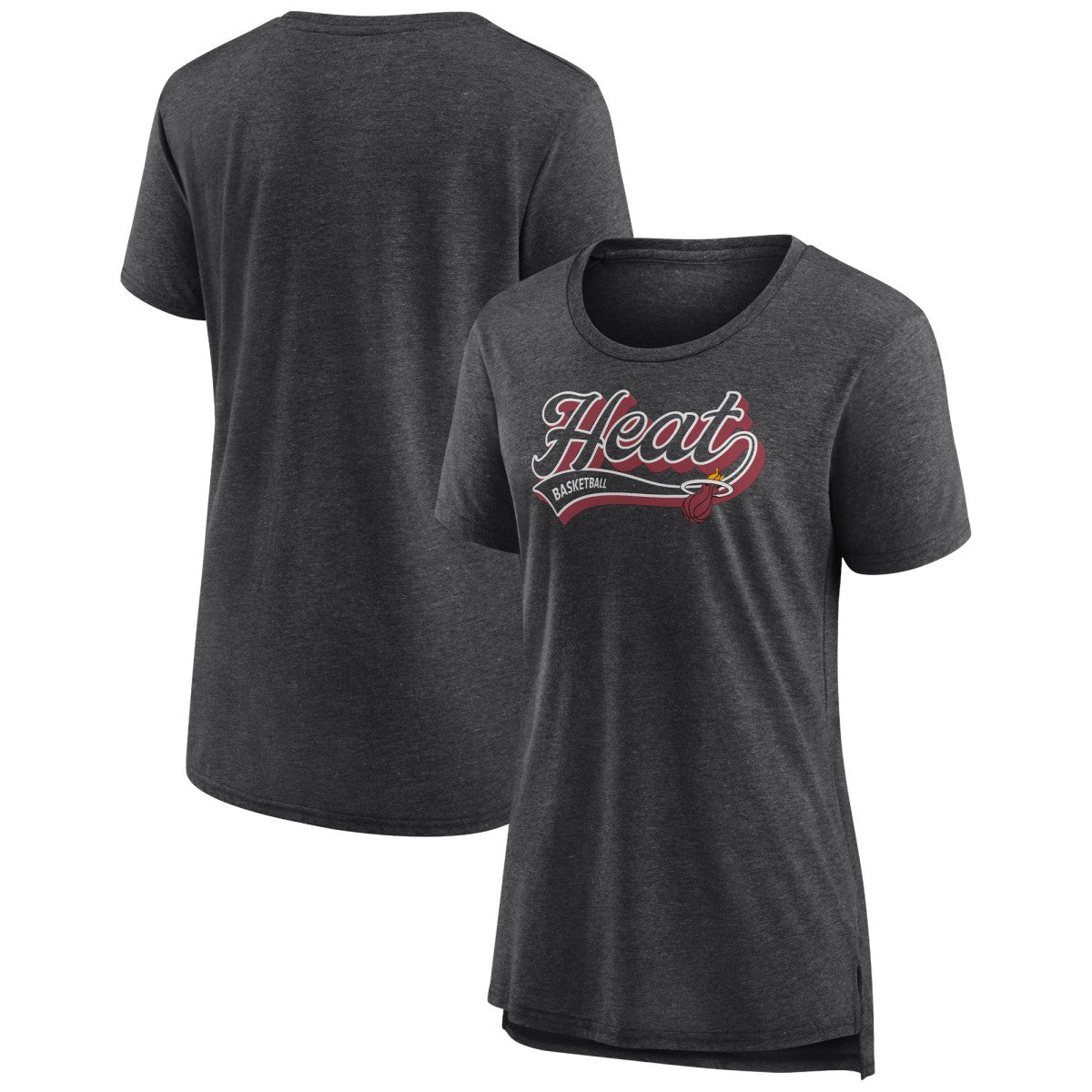 Fanatics Miami Heat Women's League Leader Tri-Blend T-Shirt Heather Charcoal
