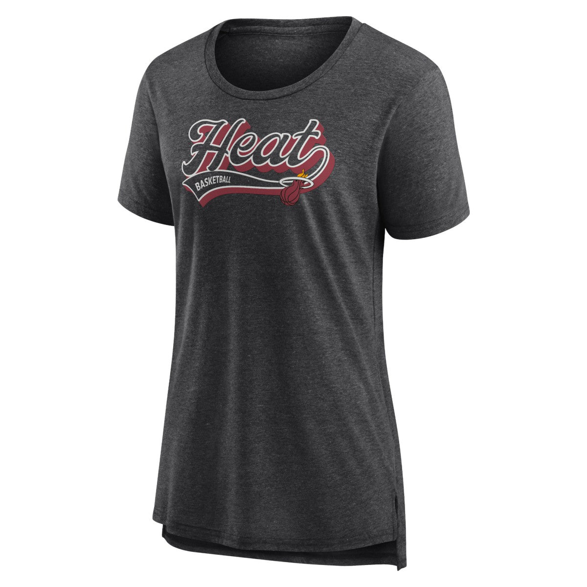 Fanatics Miami Heat Women's League Leader Tri-Blend T-Shirt Heather Charcoal