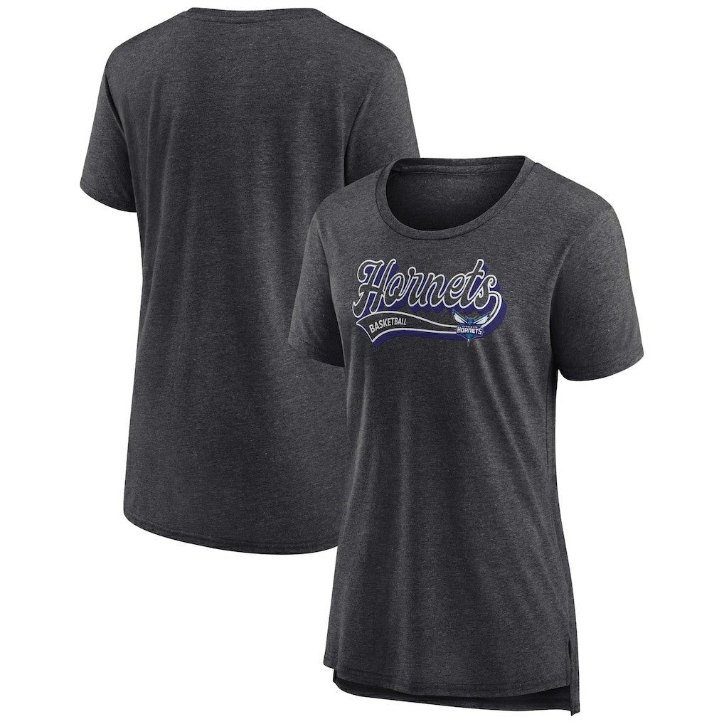 Fanatics Charlotte Hornets Women's League Leader Tri-Blend T-Shirt Heather Charcoal