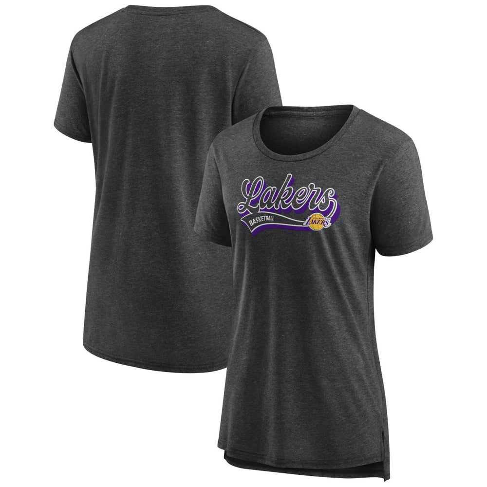 Fanatics Los Angeles Lakers Women's League Leader Tri-Blend T-Shirt Heather Charcoal