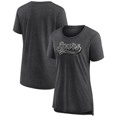 Fanatics San Antonio Spurs Women's League Leader Tri-Blend T-Shirt Heather Charcoal