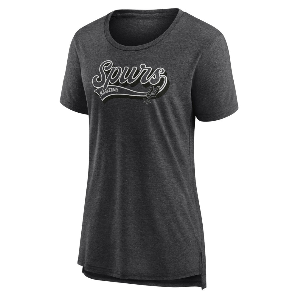 Fanatics San Antonio Spurs Women's League Leader Tri-Blend T-Shirt Heather Charcoal