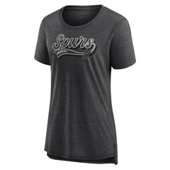 Fanatics San Antonio Spurs Women's League Leader Tri-Blend T-Shirt Heather Charcoal