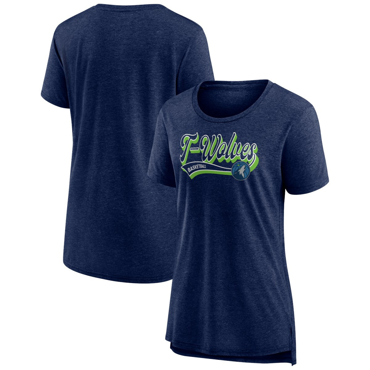 Fanatics Minnesota Timberwolves Women's League Leader Tri-Blend T-Shirt Heather Navy