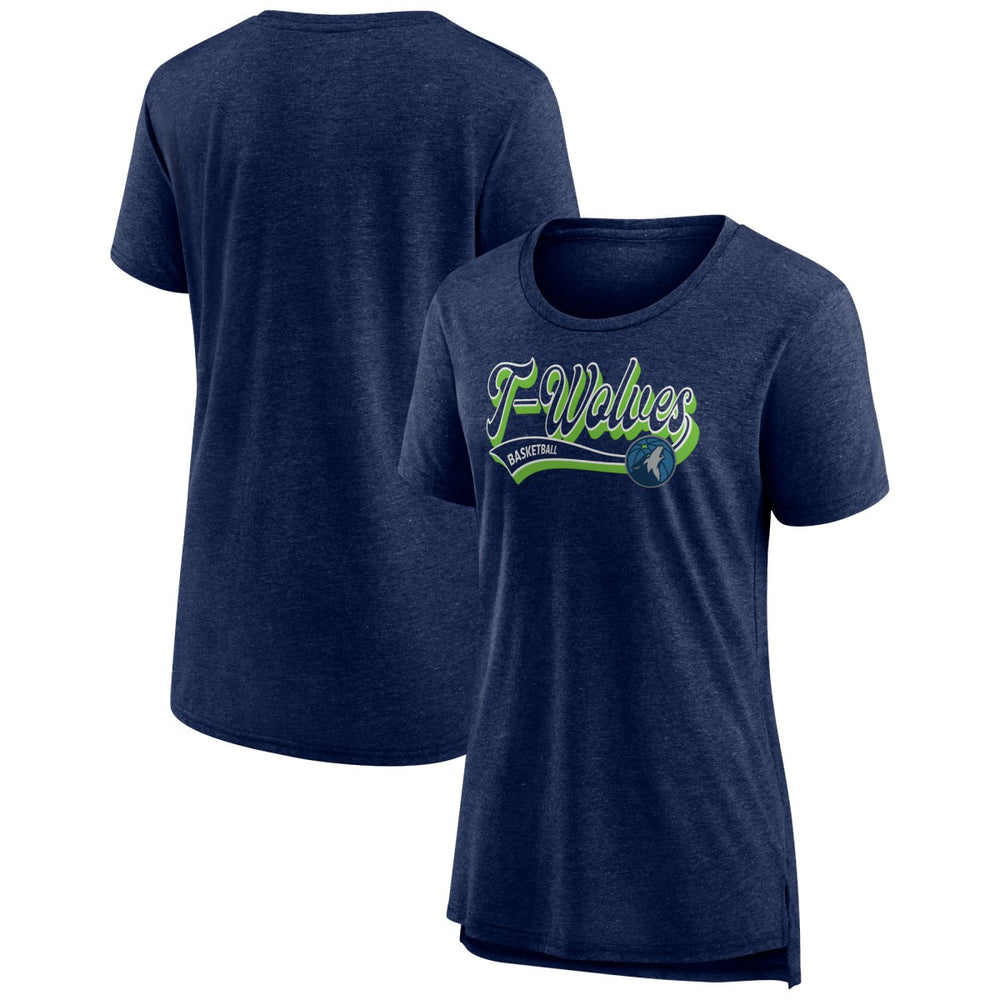 Fanatics Minnesota Timberwolves Women's League Leader Tri-Blend T-Shirt Heather Navy