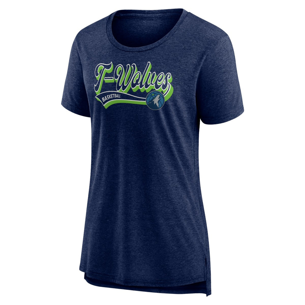 Fanatics Minnesota Timberwolves Women's League Leader Tri-Blend T-Shirt Heather Navy