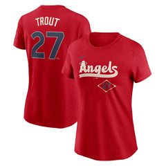 Mike Trout Los Angeles Angels Nike Women's 2024 City Connect Fuse Player Name & Number T-Shirt Near Me