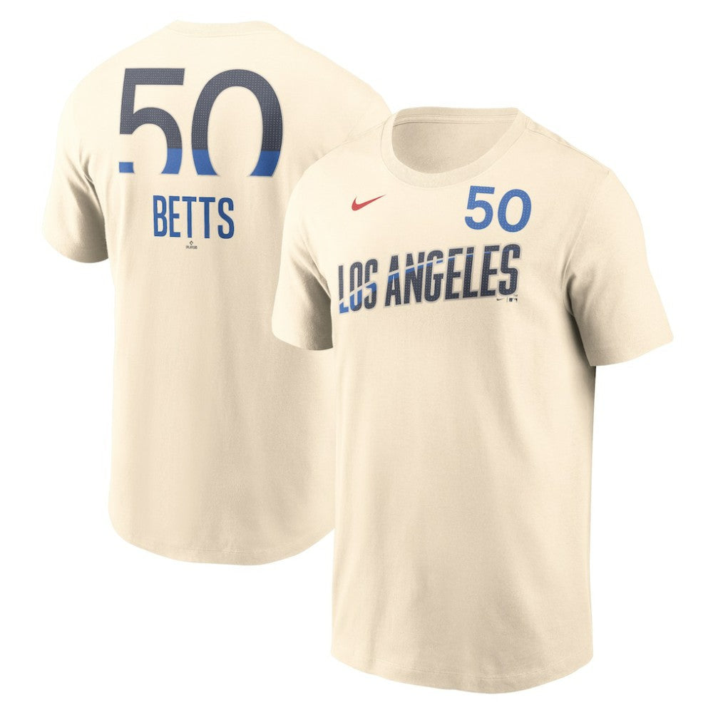 Mookie Betts Los Angeles Dodgers Nike 2024 City Connect Fuse Name & Number T-Shirt Online