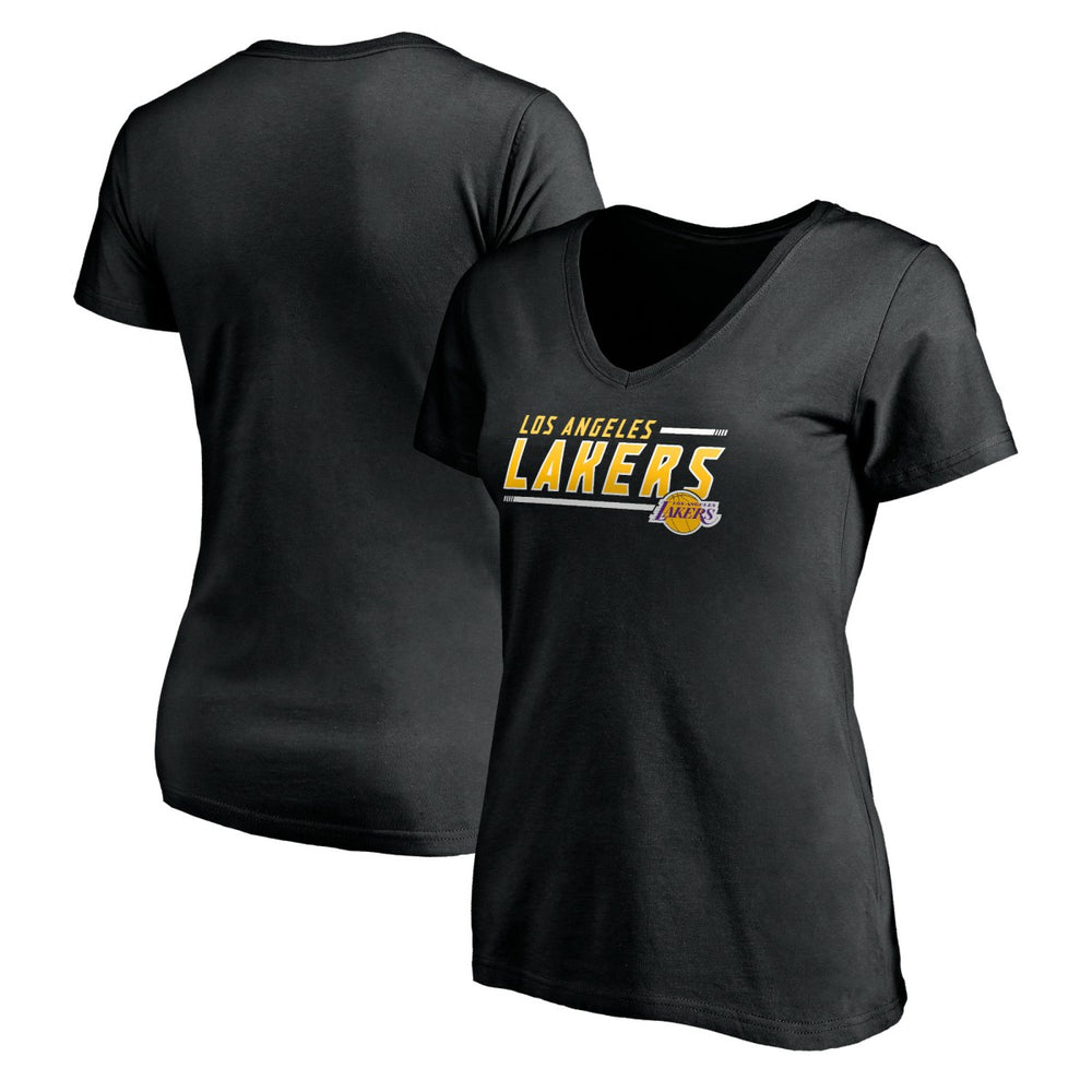 Los Angeles Lakers Women's Mascot In Bounds V-Neck T-Shirt Black