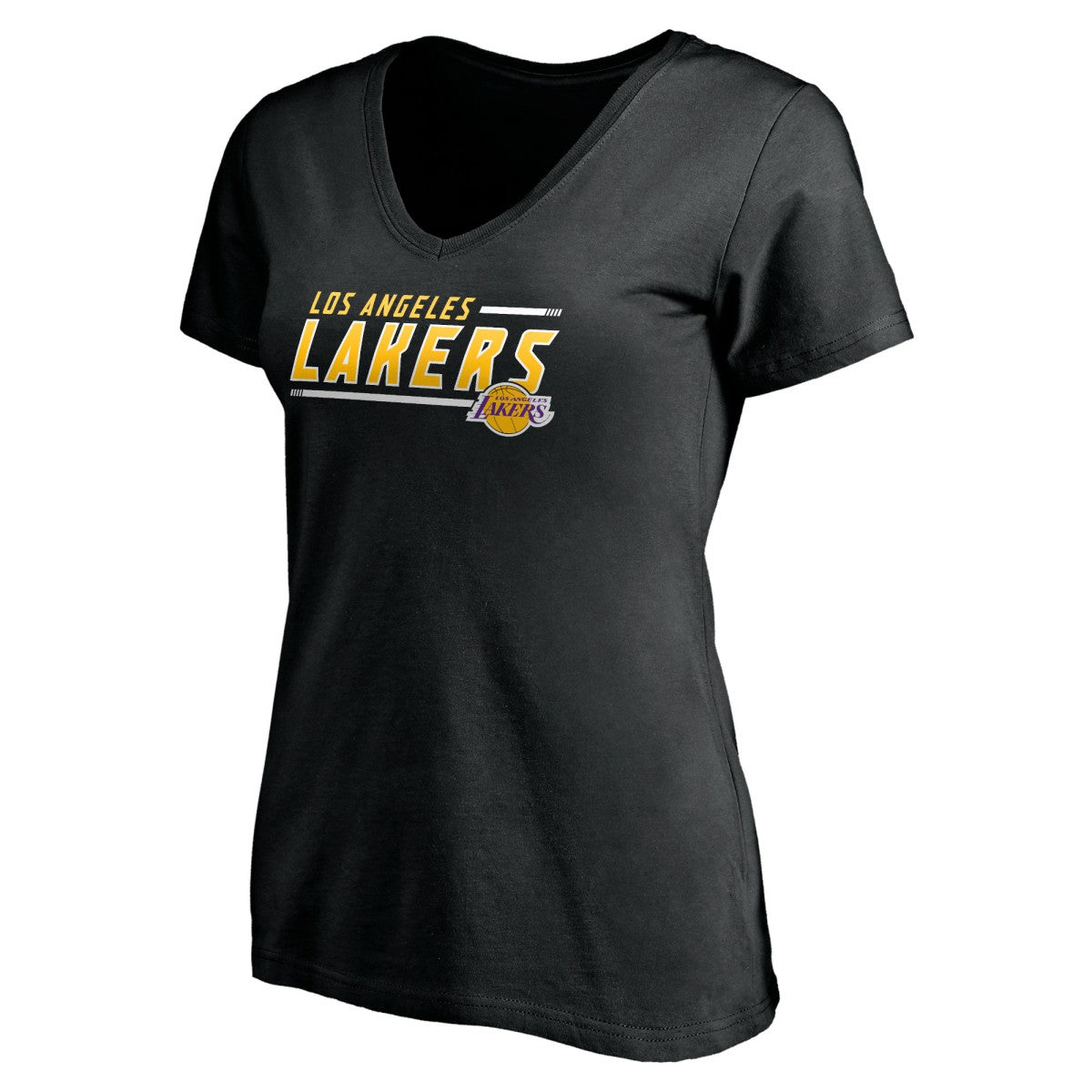 Los Angeles Lakers Women's Mascot In Bounds V-Neck T-Shirt Black