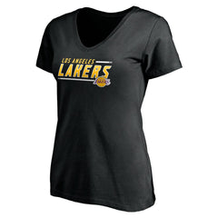 Los Angeles Lakers Women's Mascot In Bounds V-Neck T-Shirt Black