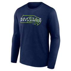 Seattle Seahawks Advance to Victory Long Sleeve T-Shirt - College Navy - NFL