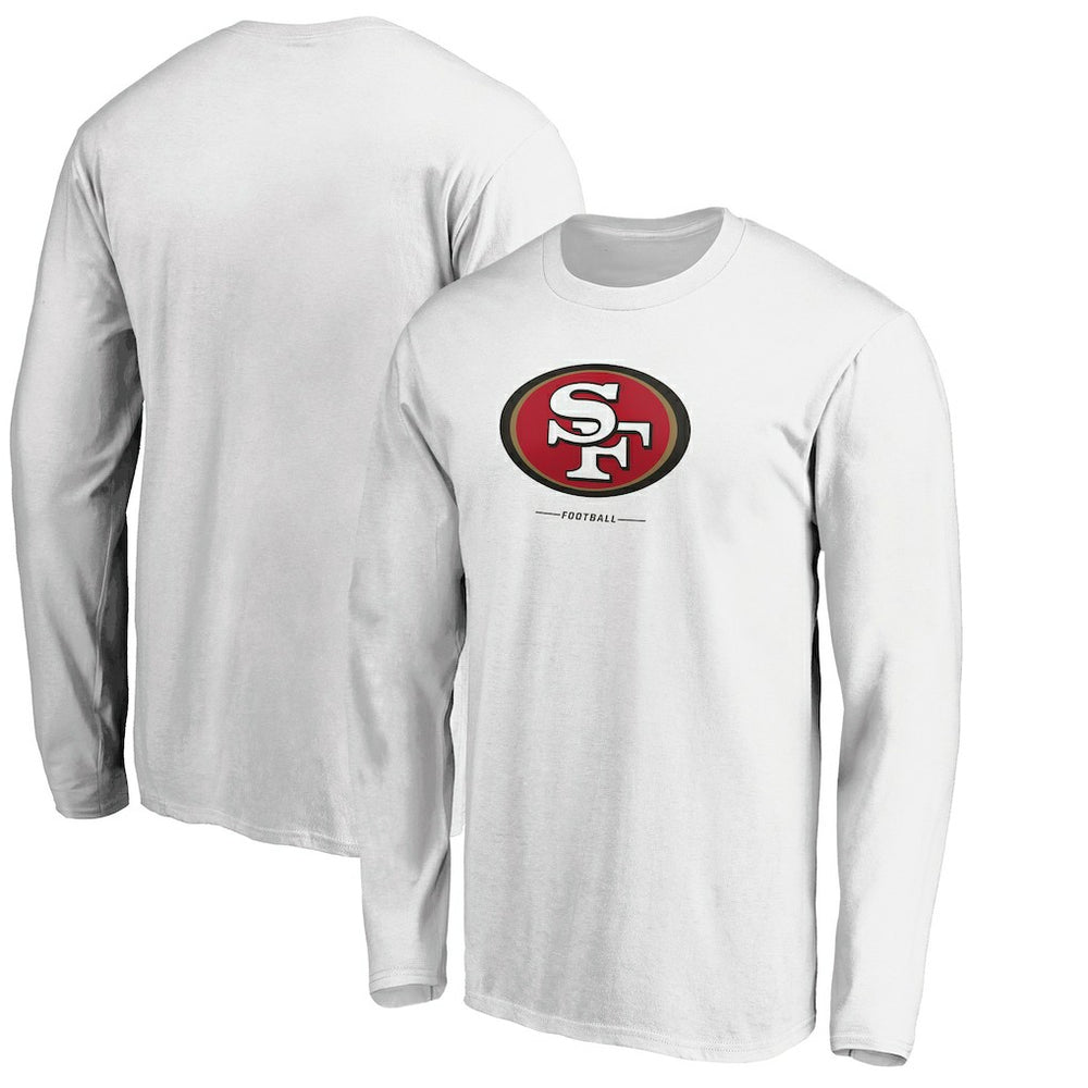 San Francisco 49ers Team Lockup Long Sleeve T-Shirt - White - NFL