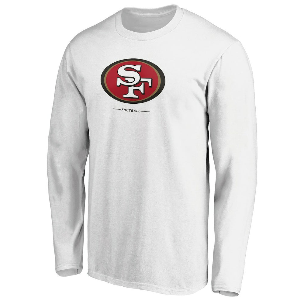 San Francisco 49ers Team Lockup Long Sleeve T-Shirt - White - NFL