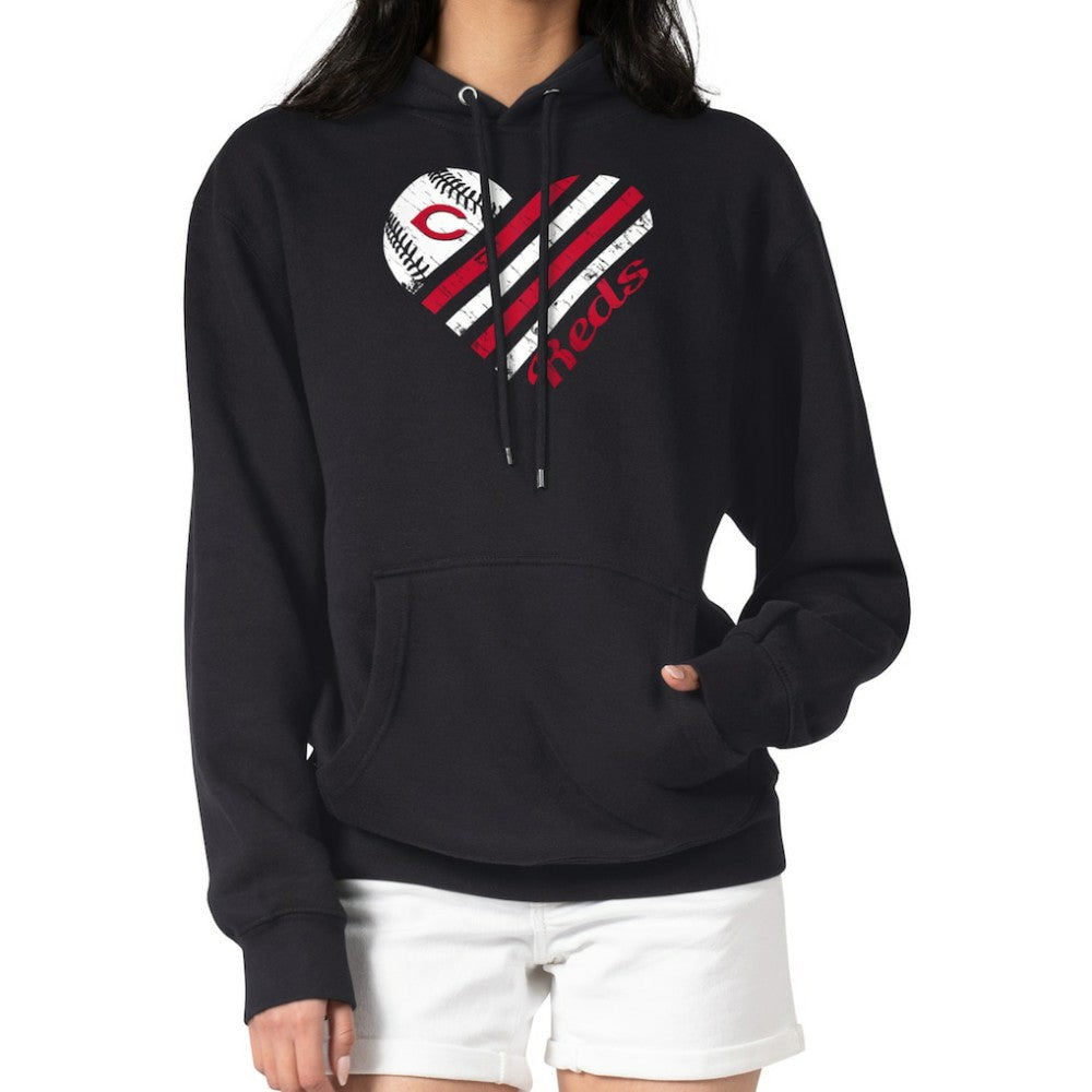 Cincinnati Reds G-III 4Her by Carl Banks Women's Heart Fleece Pullover Hoodie Outlet