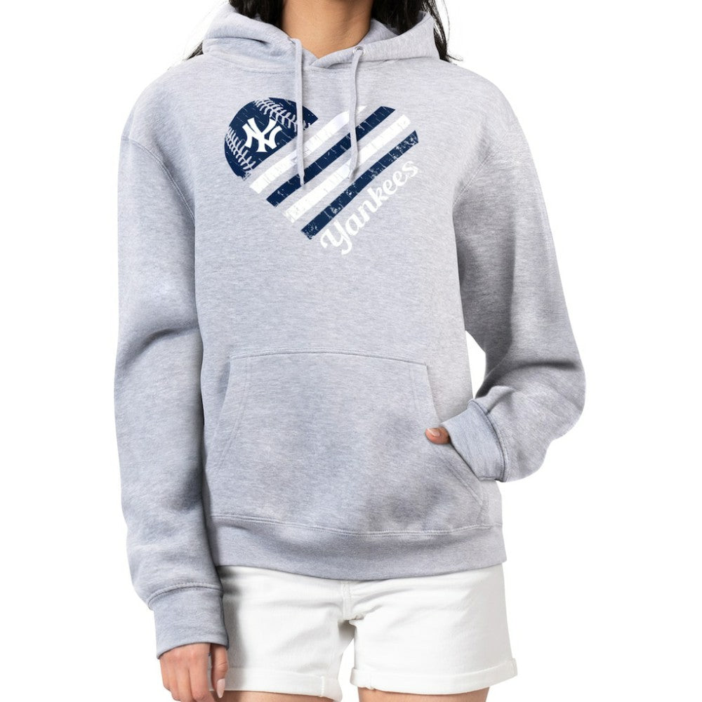 New York Yankees G-III 4Her by Carl Banks Women's Heart Fleece Pullover Hoodie Online