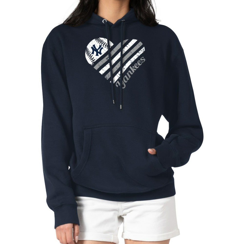 New York Yankees G-III 4Her by Carl Banks Women's Heart Fleece Pullover Hoodie Online