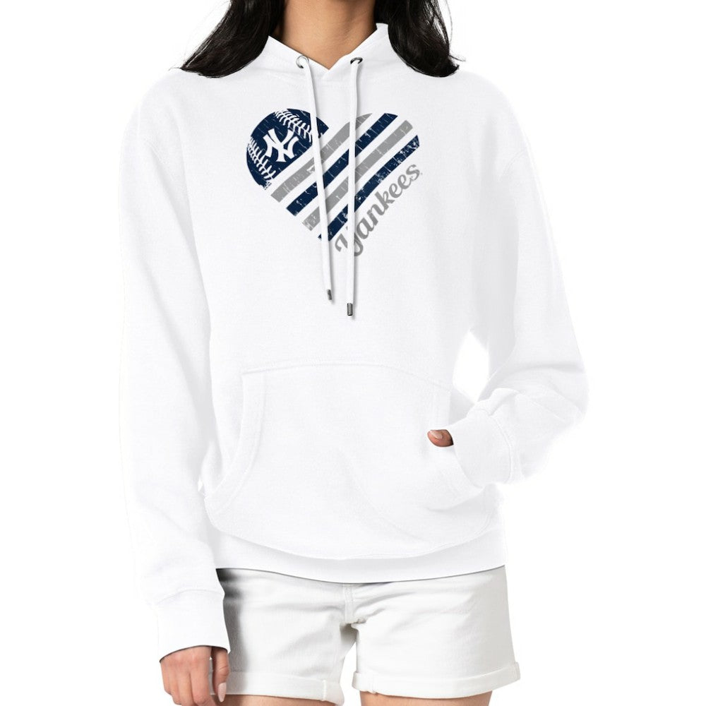 New York Yankees G-III 4Her by Carl Banks Women's Heart Fleece Pullover Hoodie for sale
