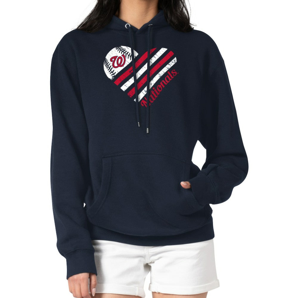 Washington Nationals G-III 4Her by Carl Banks Women's Heart Fleece Pullover Hoodie Near Me