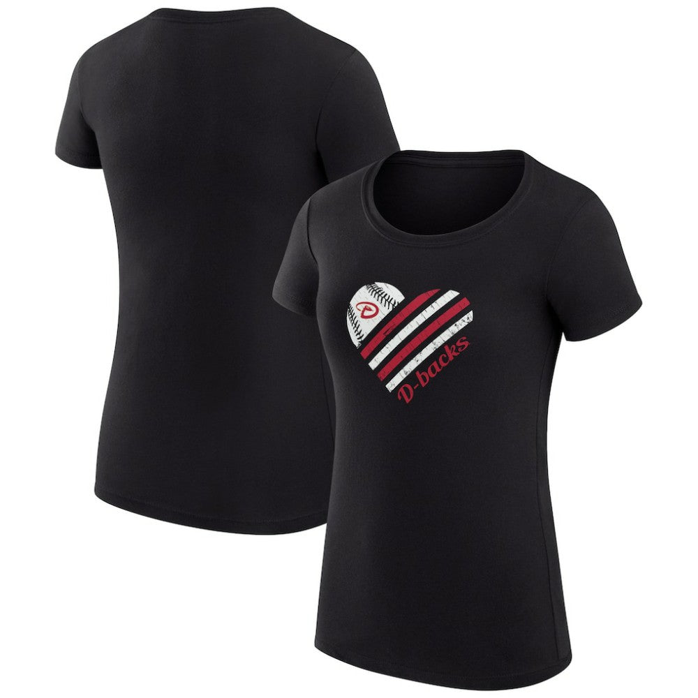 Arizona Diamondbacks G-III 4Her by Carl Banks Women's Super-Slim Fit Lightweight Heart Graphic T-Shirt Outlet