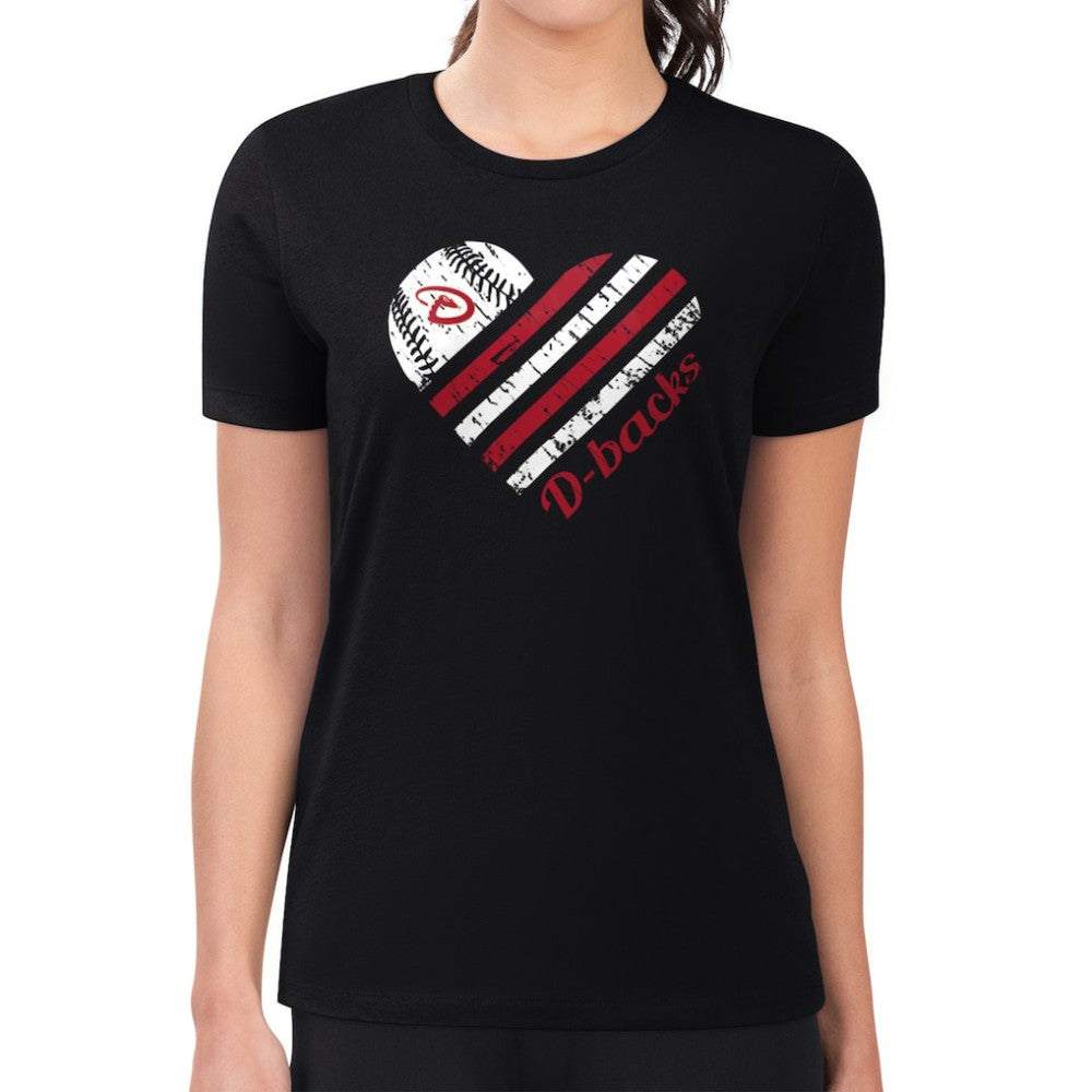 Arizona Diamondbacks G-III 4Her by Carl Banks Women's Super-Slim Fit Lightweight Heart Graphic T-Shirt Outlet