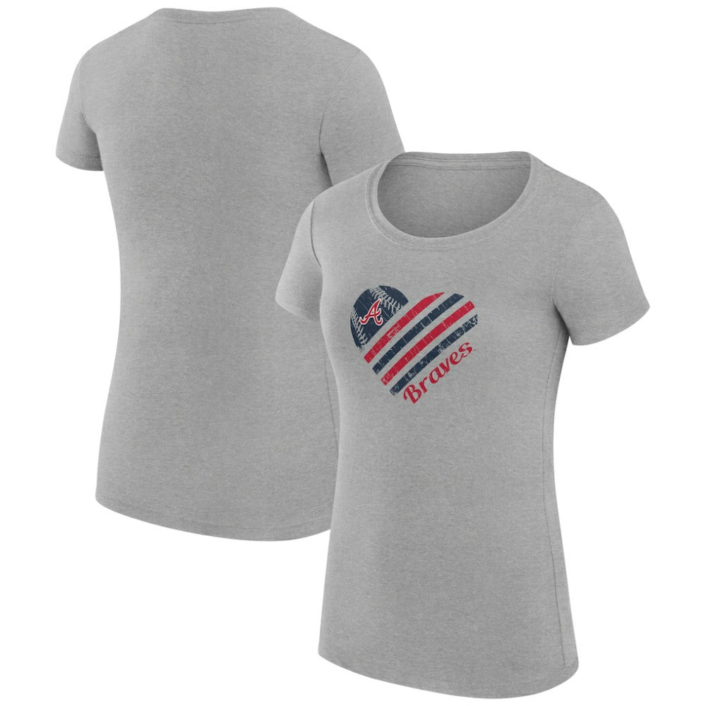 Atlanta Braves G-III 4Her by Carl Banks Women's Super-Slim Fit Lightweight Heart Graphic T-Shirt Sale