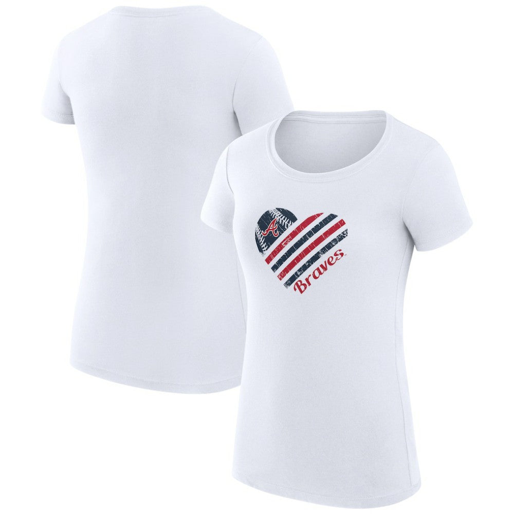Atlanta Braves G-III 4Her by Carl Banks Women's Super-Slim Fit Lightweight Heart Graphic T-Shirt Discount