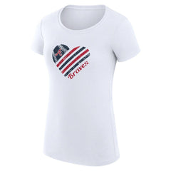 Atlanta Braves G-III 4Her by Carl Banks Women's Super-Slim Fit Lightweight Heart Graphic T-Shirt Discount