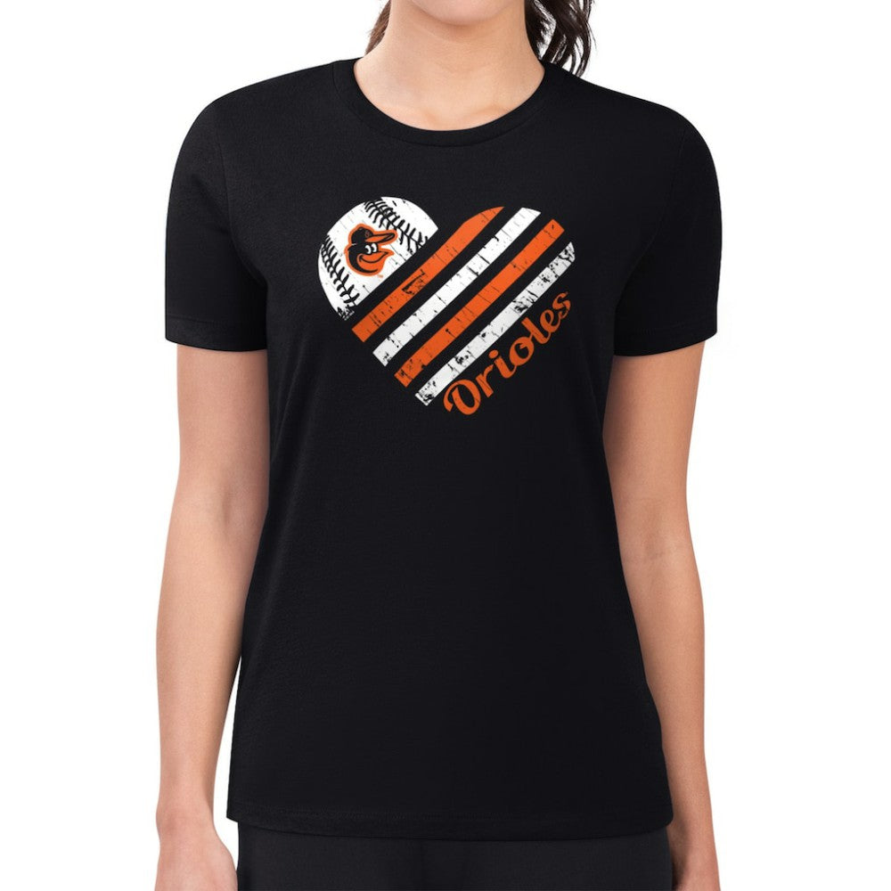 Baltimore Orioles G-III 4Her by Carl Banks Women's Super-Slim Fit Lightweight Heart Graphic T-Shirt Online