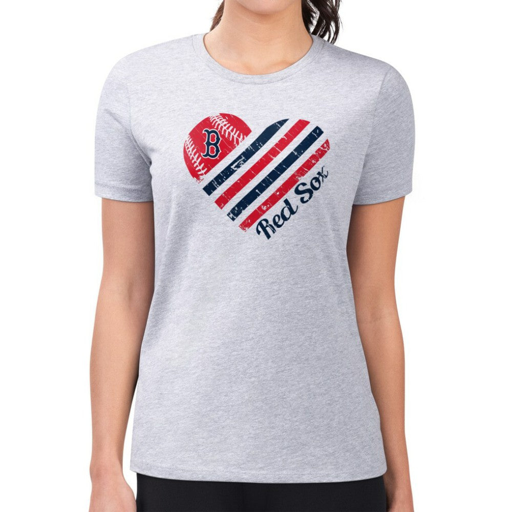 Boston Red Sox G-III 4Her by Carl Banks Women's Super-Slim Fit Lightweight Heart Graphic T-Shirt Sale