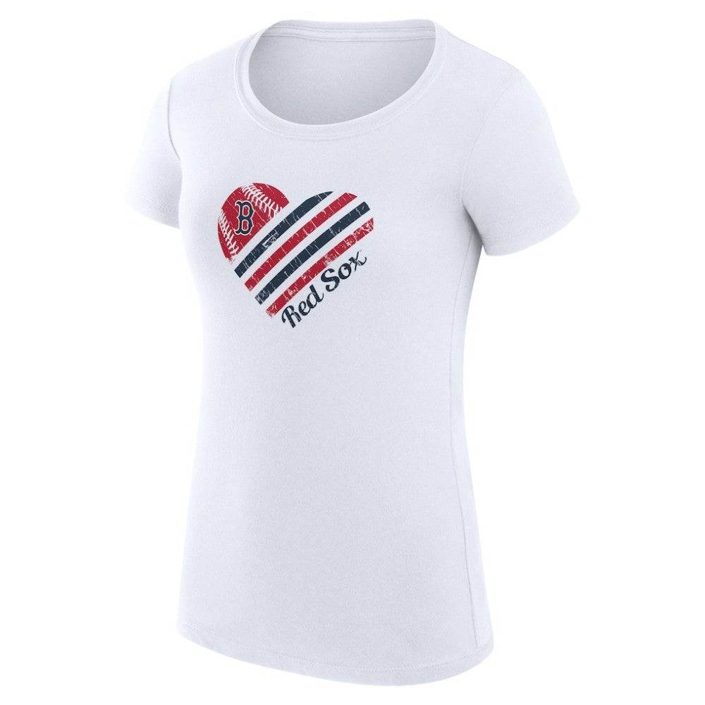 Boston Red Sox G-III 4Her by Carl Banks Women's Super-Slim Fit Lightweight Heart Graphic T-Shirt Outlet