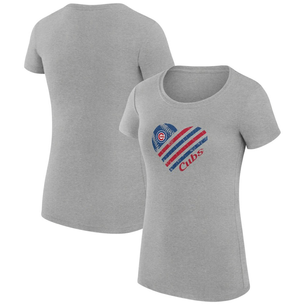 Chicago Cubs G-III 4Her by Carl Banks Women's Super-Slim Fit Lightweight Heart Graphic T-Shirt Online