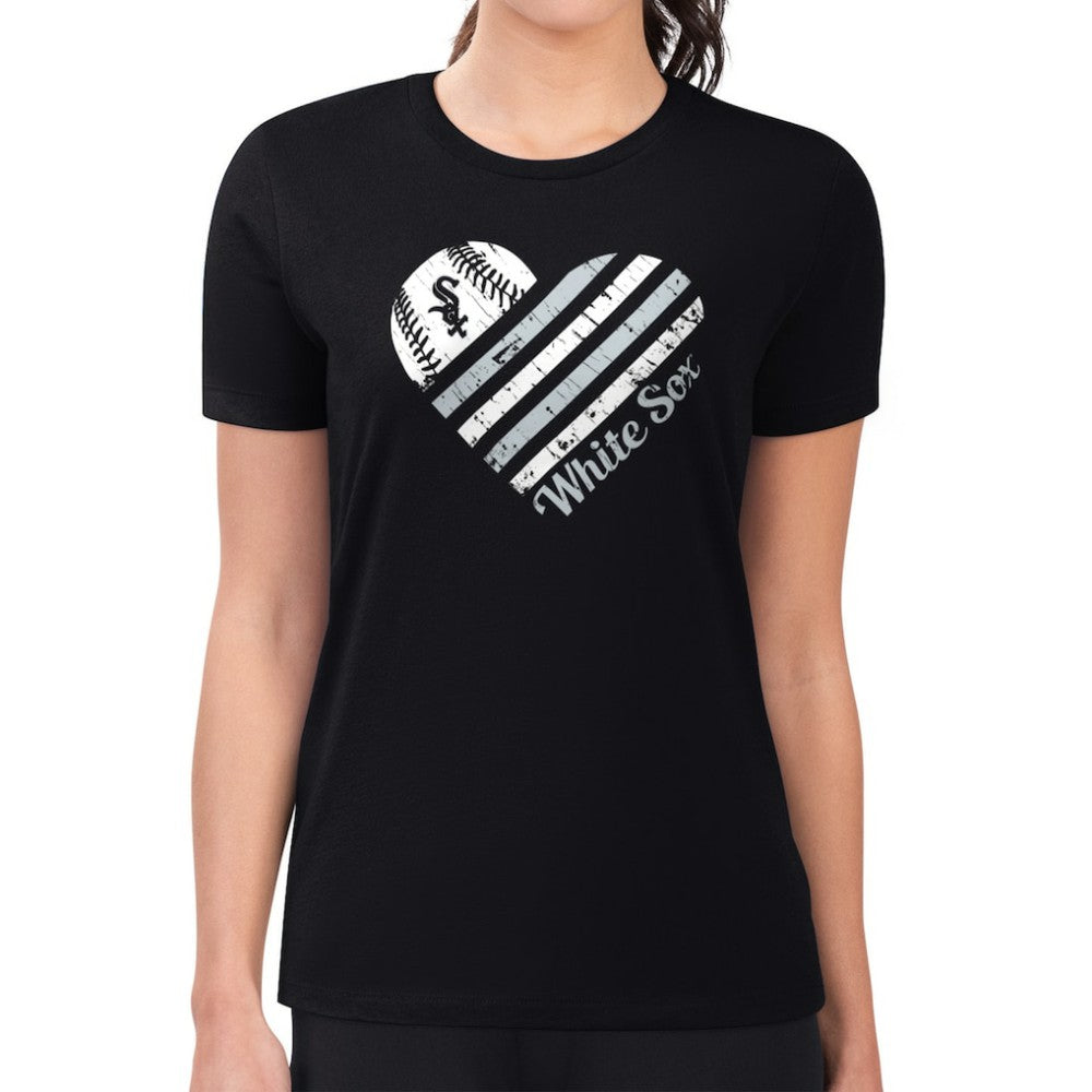 Chicago White Sox G-III 4Her by Carl Banks Women's Super-Slim Fit Lightweight Heart Graphic T-Shirt Near Me
