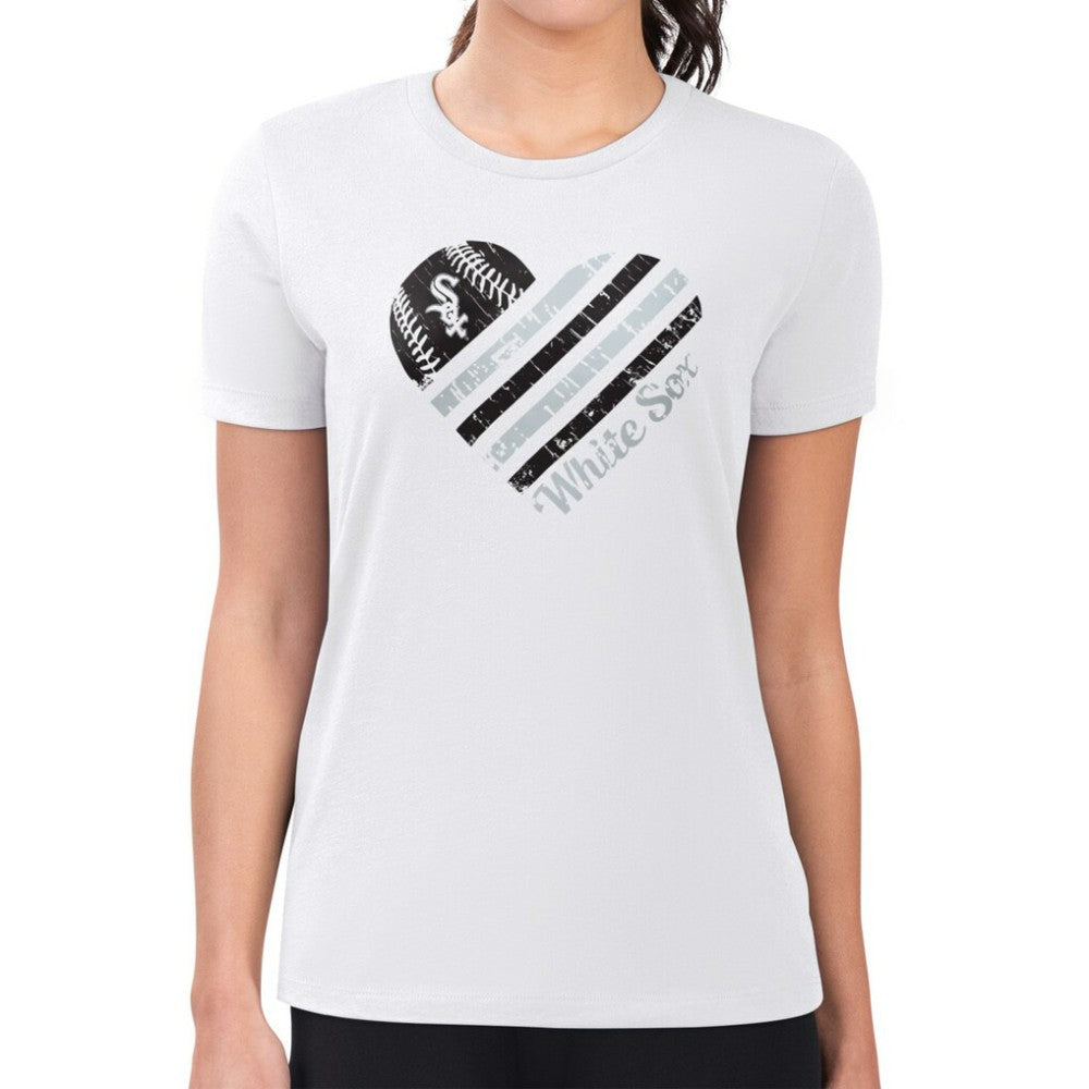 Chicago White Sox G-III 4Her by Carl Banks Women's Super-Slim Fit Lightweight Heart Graphic T-Shirt Online