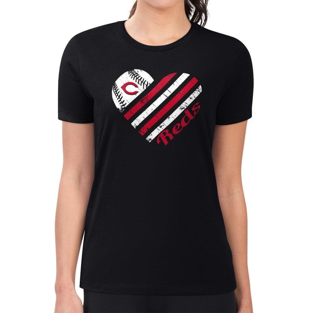 Cincinnati Reds G-III 4Her by Carl Banks Women's Super-Slim Fit Lightweight Heart Graphic T-Shirt Online