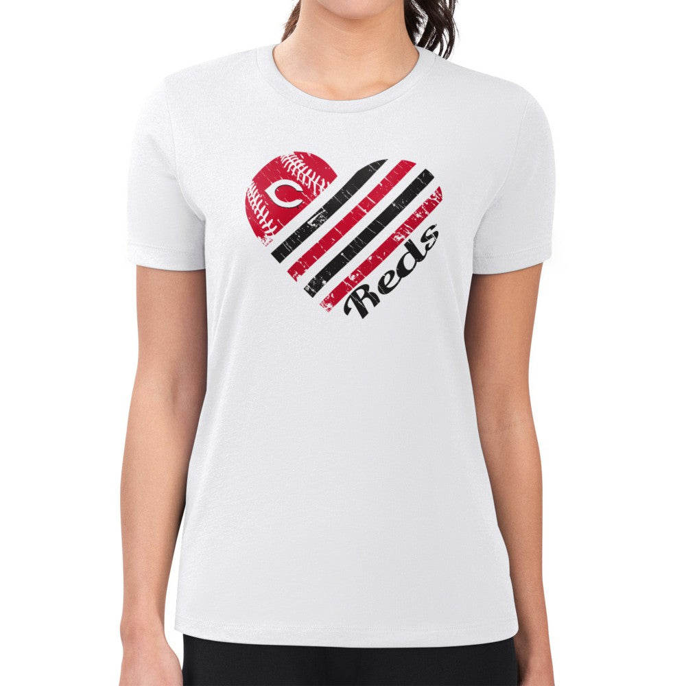 Cincinnati Reds G-III 4Her by Carl Banks Women's Super-Slim Fit Lightweight Heart Graphic T-Shirt Online