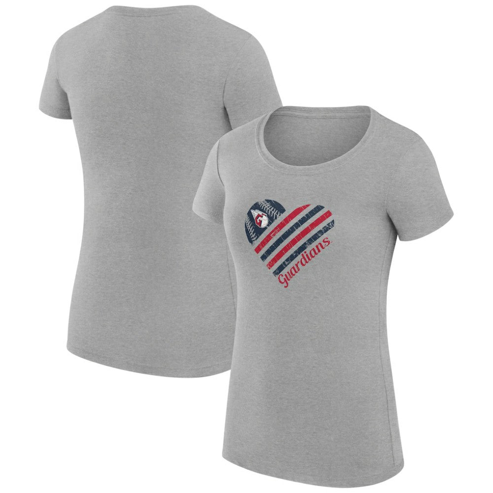 Cleveland Guardians G-III 4Her by Carl Banks Women's Super-Slim Fit Lightweight Heart Graphic T-Shirt Sale