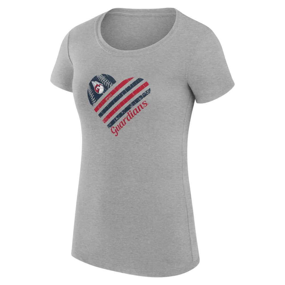 Cleveland Guardians G-III 4Her by Carl Banks Women's Super-Slim Fit Lightweight Heart Graphic T-Shirt Sale