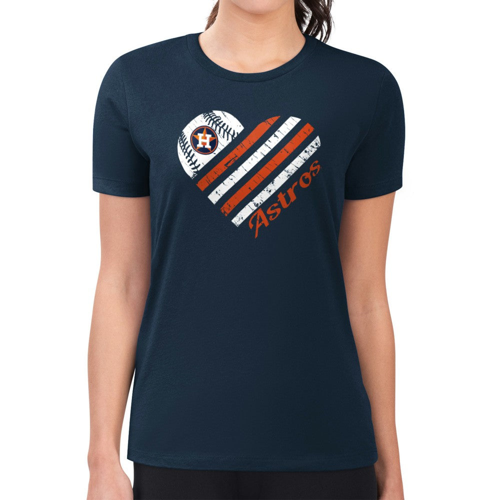 Houston Astros G-III 4Her by Carl Banks Women's Super-Slim Fit Lightweight Heart Graphic T-Shirt Outlet