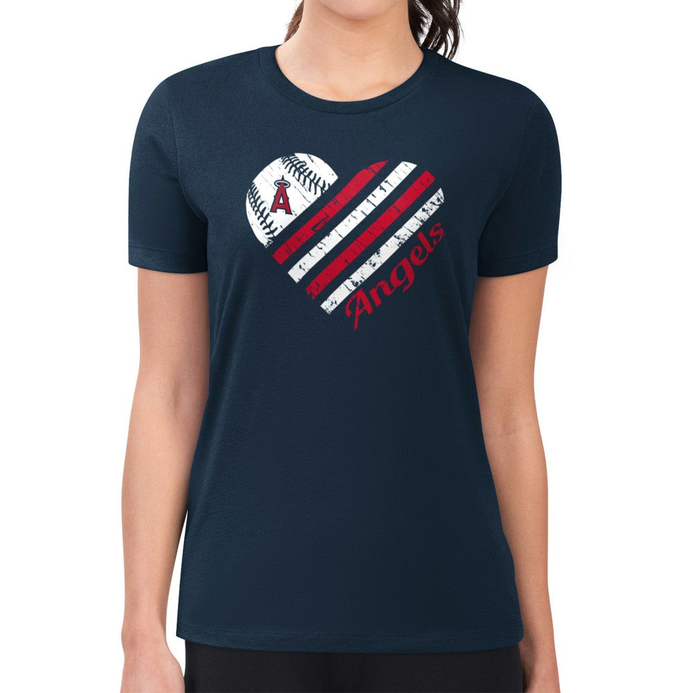 Los Angeles Angels G-III 4Her by Carl Banks Women's Super-Slim Fit Lightweight Heart Graphic T-Shirt Near Me