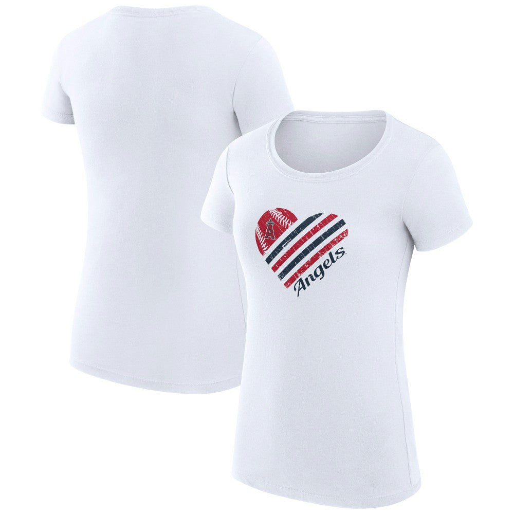 Los Angeles Angels G-III 4Her by Carl Banks Women's Super-Slim Fit Lightweight Heart Graphic T-Shirt Online