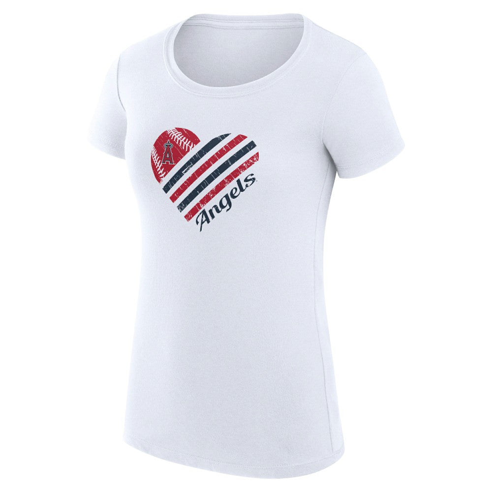 Los Angeles Angels G-III 4Her by Carl Banks Women's Super-Slim Fit Lightweight Heart Graphic T-Shirt Online