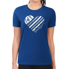 Los Angeles Dodgers G-III 4Her by Carl Banks Women's Super-Slim Fit Lightweight Heart Graphic T-Shirt Near Me